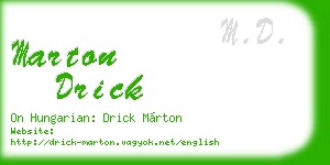marton drick business card